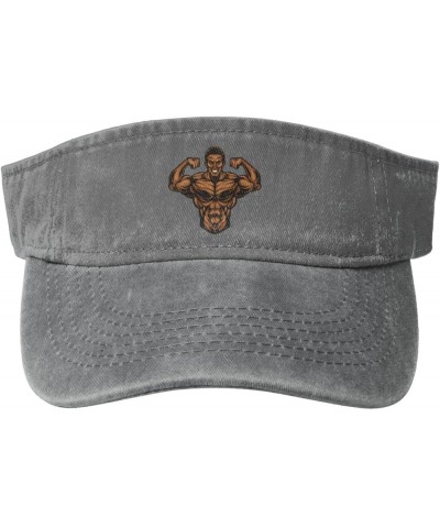 Strong Men Sun Visor Hats for Women Men Sun Hat Vintage Golf Hat Adjustable Baseball Cap Gray $14.61 Visors