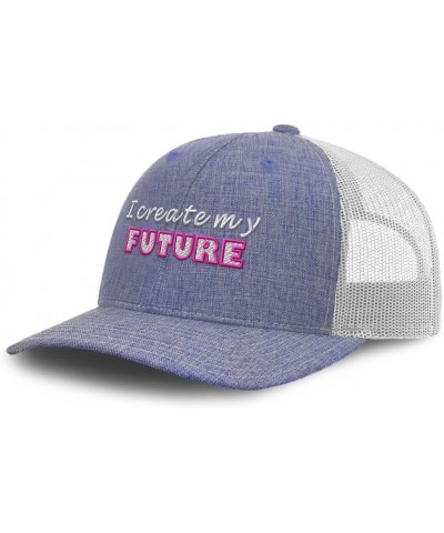 Trucker Hat Baseball Cap I Create My Future Cotton Dad Hats for Men & Women Heather Blue White $13.51 Baseball Caps