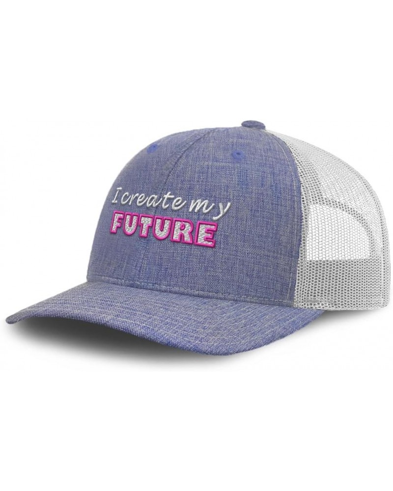 Trucker Hat Baseball Cap I Create My Future Cotton Dad Hats for Men & Women Heather Blue White $13.51 Baseball Caps