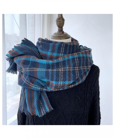 Women Fall Winter Scarf Classic Scarf Warm Soft Large Blanket Wrap Shawl Scarves Olive Scarf Blue $11.99 Scarves