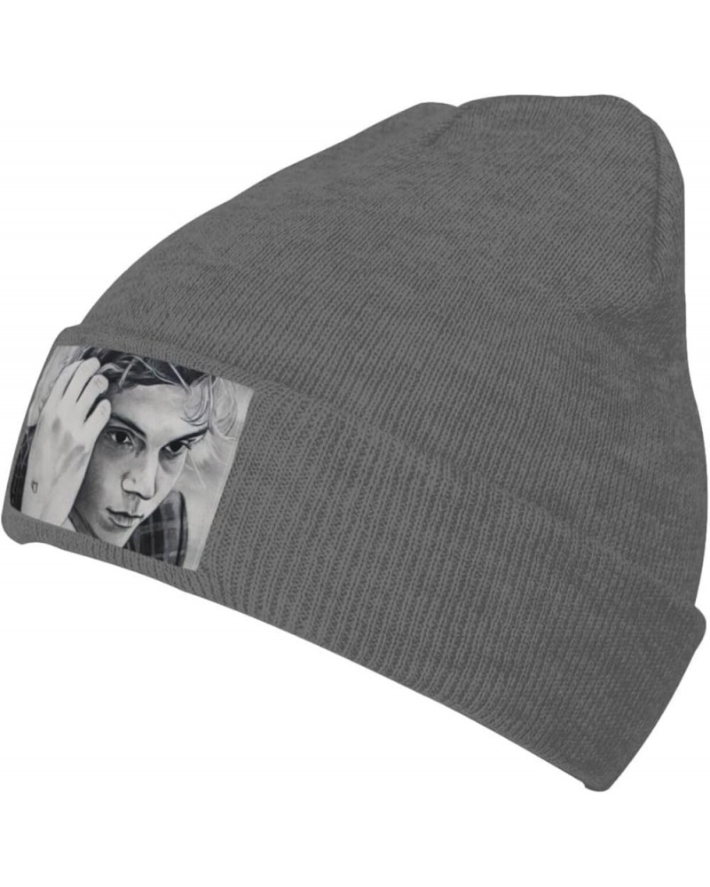 Evan Music Peters Warm Knitted Wool Hat Cuffed Thick Warm Fleece Print Stylish Knit Gifts Winter Hats Black Deep Heather $8.6...