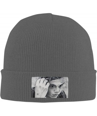 Evan Music Peters Warm Knitted Wool Hat Cuffed Thick Warm Fleece Print Stylish Knit Gifts Winter Hats Black Deep Heather $8.6...