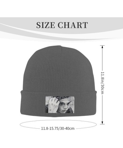 Evan Music Peters Warm Knitted Wool Hat Cuffed Thick Warm Fleece Print Stylish Knit Gifts Winter Hats Black Deep Heather $8.6...