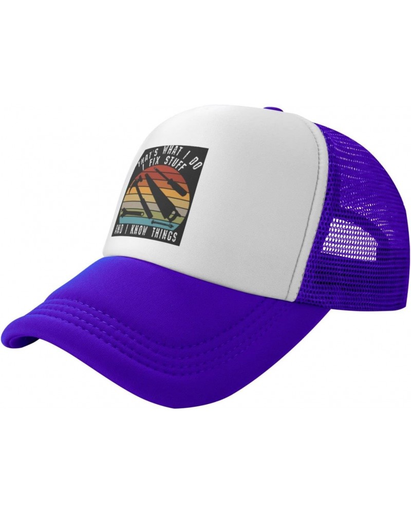 That's What I Do I Fix Stuff and I Know Things Unisex Baseball Cap Low Profile Trucker Hats Adjustable,Purple $10.68 Baseball...