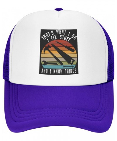 That's What I Do I Fix Stuff and I Know Things Unisex Baseball Cap Low Profile Trucker Hats Adjustable,Purple $10.68 Baseball...