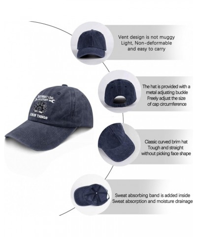 I Fix Stuff and I Know Things Trucker Hat Cute Hat Womens Sun Hat Gifts for Dad Beach Hats Navy Blue $10.12 Bucket Hats