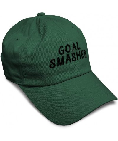 Soft Baseball Cap Sport Humor Word Goal Smasher Funny Ambition Cotton Smasher Dad Hats for Men & Women Forest Green Design On...