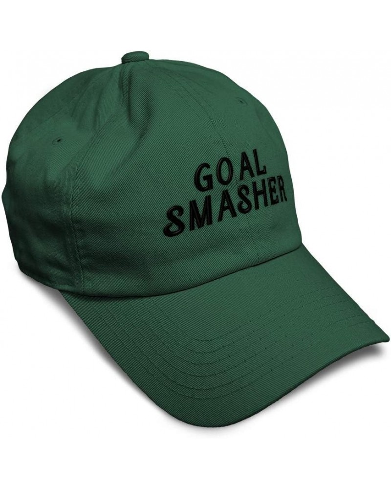 Soft Baseball Cap Sport Humor Word Goal Smasher Funny Ambition Cotton Smasher Dad Hats for Men & Women Forest Green Design On...