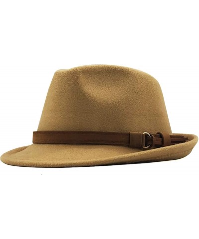 Woolen Women Men Fedora Hat for Elegant Lady Felt Hat Felt Church Jazz Hat Adjustable 55-58cm Army Gn $15.06 Fedoras