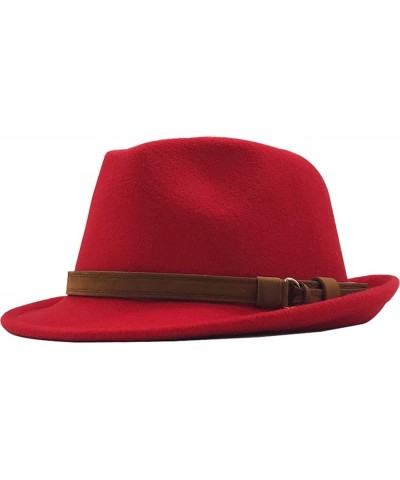 Woolen Women Men Fedora Hat for Elegant Lady Felt Hat Felt Church Jazz Hat Adjustable 55-58cm Army Gn $15.06 Fedoras