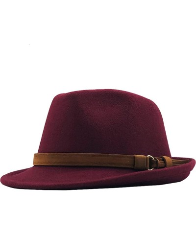 Woolen Women Men Fedora Hat for Elegant Lady Felt Hat Felt Church Jazz Hat Adjustable 55-58cm Army Gn $15.06 Fedoras