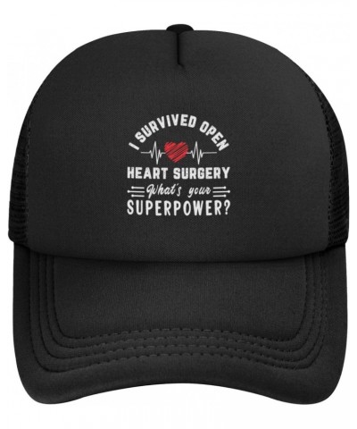 Open Heart Surgery Heart Surgery Survivor Gifts Black Baseball Dad Hat Women Men Washed Cotton Running Golf Cap Hat $9.49 Bas...