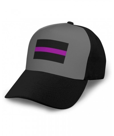 Adjustable Thin Purple Line Flag Baseball Cap for Men Women Baseball Hat Outdoor Casual Breathable Caps Trucker Hats Sun Hat ...