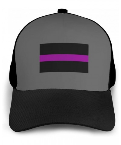 Adjustable Thin Purple Line Flag Baseball Cap for Men Women Baseball Hat Outdoor Casual Breathable Caps Trucker Hats Sun Hat ...