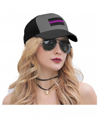 Adjustable Thin Purple Line Flag Baseball Cap for Men Women Baseball Hat Outdoor Casual Breathable Caps Trucker Hats Sun Hat ...