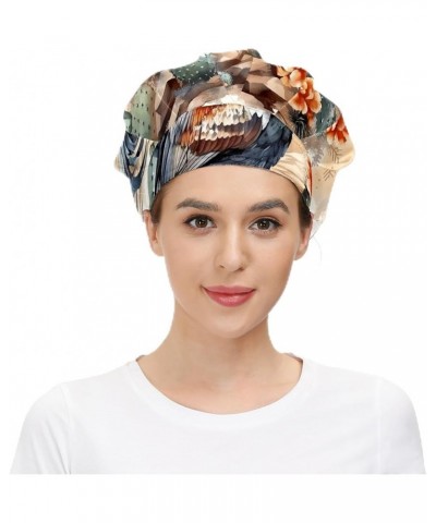 Working Cap with Sweatband Elastic Toggle Adjustable Bouffant Hats Printed for Woman Man (33) Gouache Rooster_1 $11.99 Balacl...