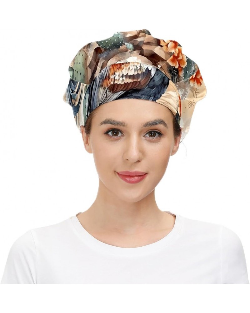 Working Cap with Sweatband Elastic Toggle Adjustable Bouffant Hats Printed for Woman Man (33) Gouache Rooster_1 $11.99 Balacl...