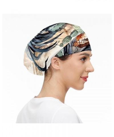 Working Cap with Sweatband Elastic Toggle Adjustable Bouffant Hats Printed for Woman Man (33) Gouache Rooster_1 $11.99 Balacl...