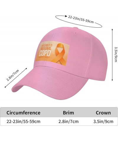 COPD Awareness Month Baseball Cap Sun Hat Dad Hat Trucker Hat Sport Cap Pink1 $10.86 Baseball Caps