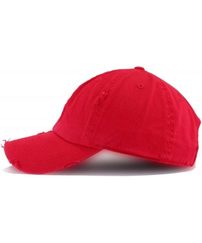 Best Dad Dad Vintage Baseball Cap Embroidered Cotton Adjustable Distressed Dad Hat Red $11.75 Baseball Caps