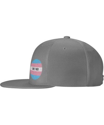 LGBT She Her Pronouns Trans Pride Unisex Baseball Cap Retro Dad Hat Adjustable Gray $10.23 Baseball Caps