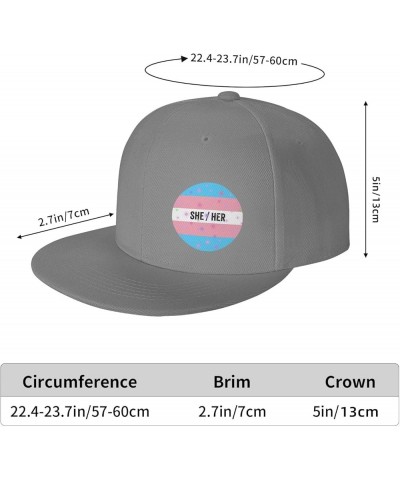 LGBT She Her Pronouns Trans Pride Unisex Baseball Cap Retro Dad Hat Adjustable Gray $10.23 Baseball Caps