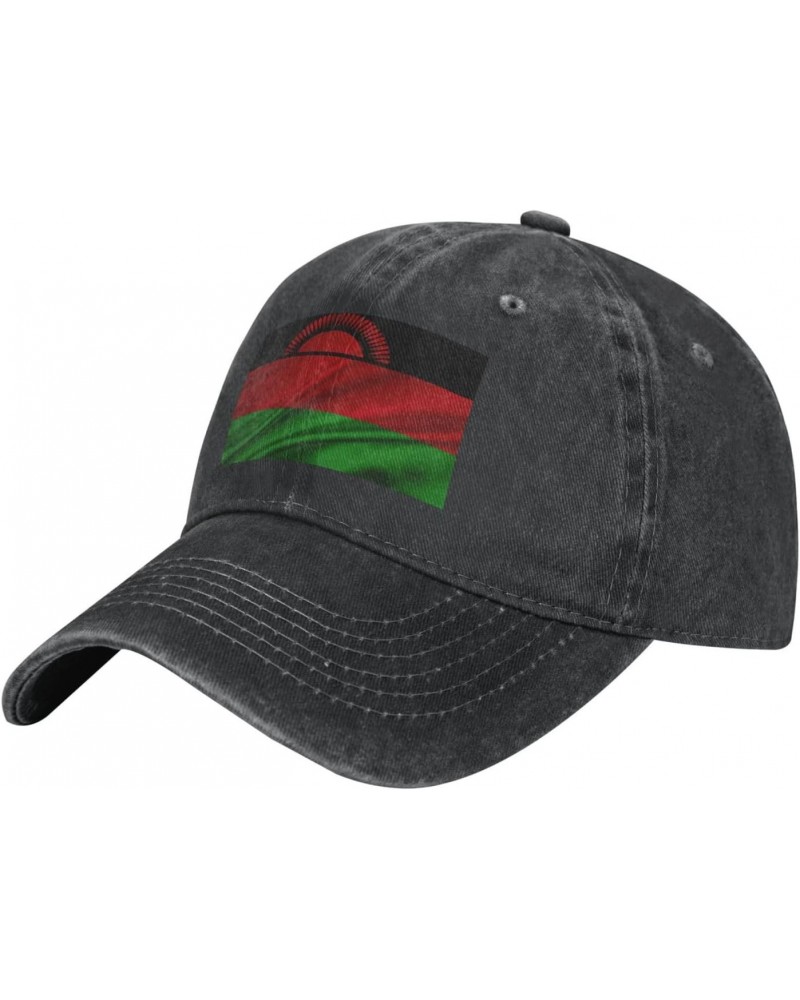 Malawi Flag Vintage Denim Baseball Cap Cowboy Hat Classic Adjustable3 $13.42 Baseball Caps