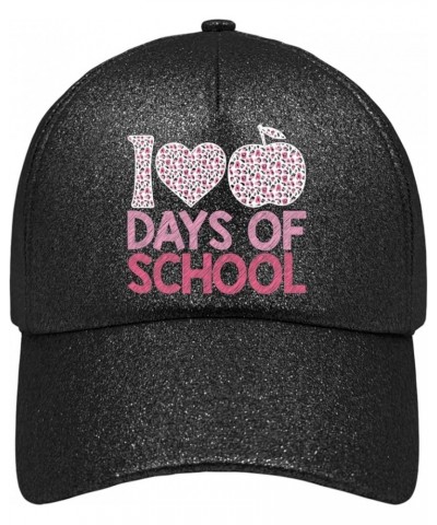 Trucker hat Apple 100 Days of School Hiking hat mom hat Gifts for Her Golf Hats Allblack $11.06 Cowboy Hats