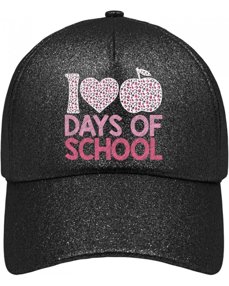 Trucker hat Apple 100 Days of School Hiking hat mom hat Gifts for Her Golf Hats Allblack $11.06 Cowboy Hats