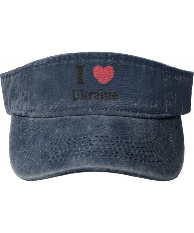 I Love Ukraine Sun Hat Sun Visor Hats for Women Men Baseball Cap Golf Hats Navy Blue $12.78 Visors