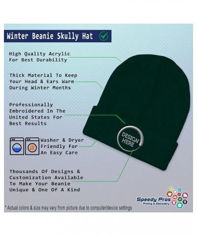 Custom Beanies for Men Dirt Excavator Embroidery Trucks Winter Hats for Women Acrylic Skull Cap 1 Size Forest Green Design On...