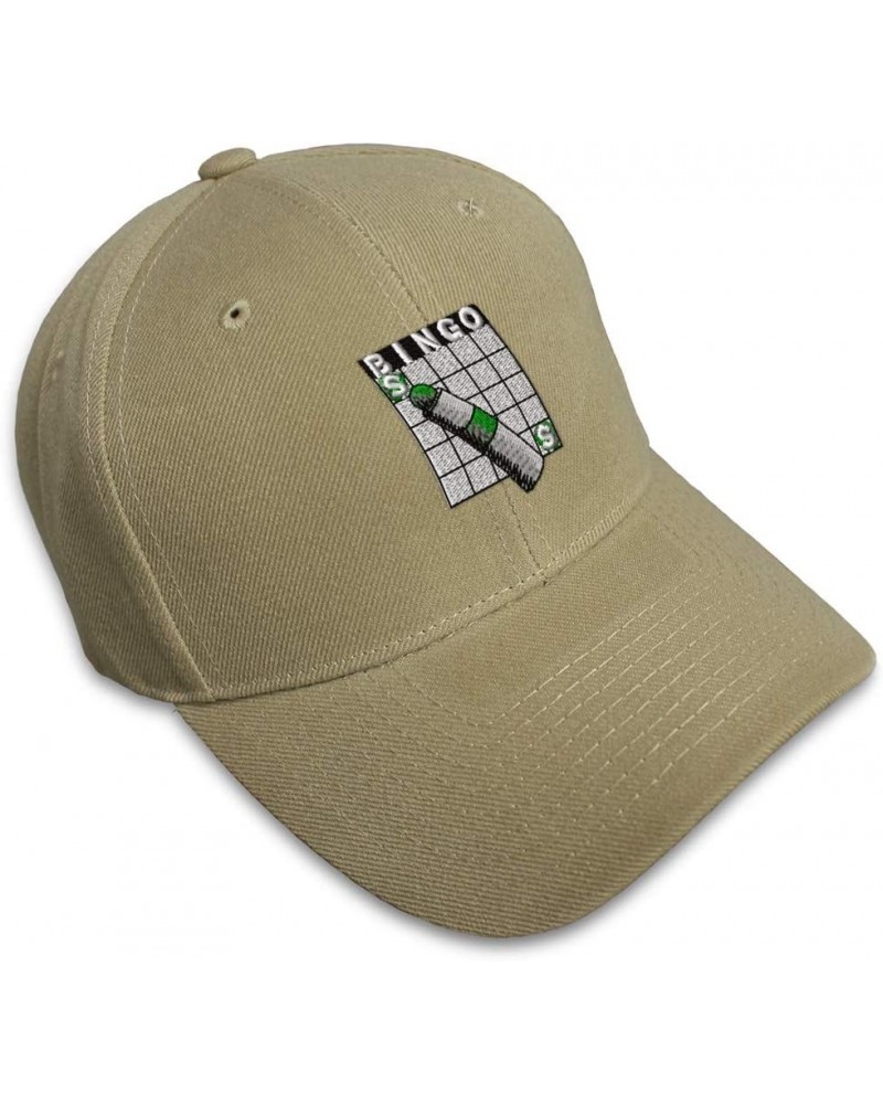 Custom Baseball Cap Bingo Funny C Embroidery Acrylic Dad Hats for Men & Women Khaki Design Only $12.69 Baseball Caps