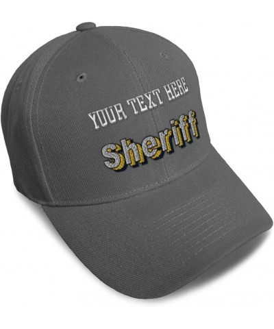 Custom Baseball Cap Sheriff Western Acrylic Hat Dad Hats for Men and Women Dark Grey Personalized Text Here $13.76 Baseball Caps