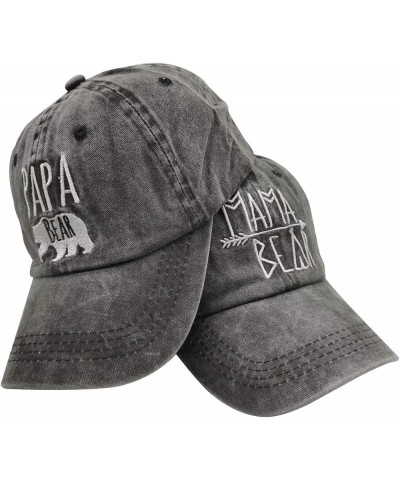 Embroidered Mom and Dad Hat Baby Announcement Adjustable Distressed Baseball Caps Papa Bear & Mama Bear $10.92 Baseball Caps