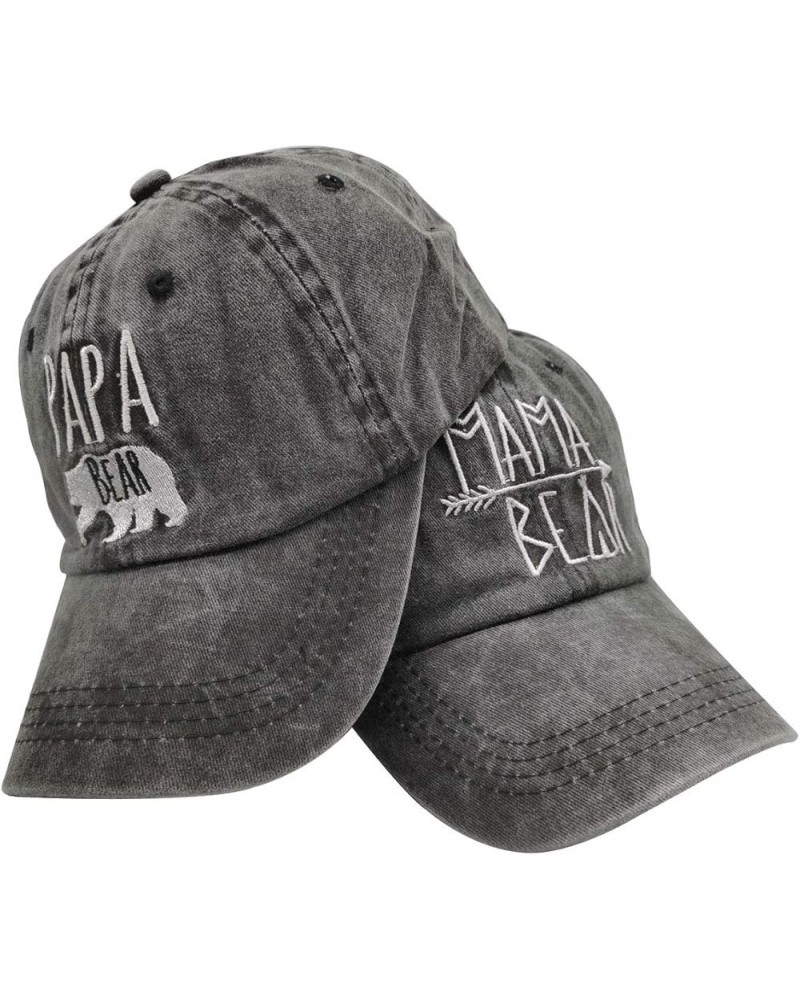 Embroidered Mom and Dad Hat Baby Announcement Adjustable Distressed Baseball Caps Papa Bear & Mama Bear $10.92 Baseball Caps