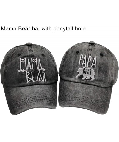 Embroidered Mom and Dad Hat Baby Announcement Adjustable Distressed Baseball Caps Papa Bear & Mama Bear $10.92 Baseball Caps