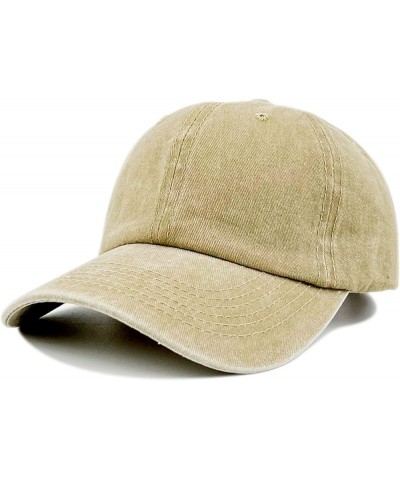 Custom Large Scalesun Hats Baseball Hat Solid Color Adjustable Outdoor Sport Hat Giant Hats for Men Khaki $6.48 Newsboy Caps