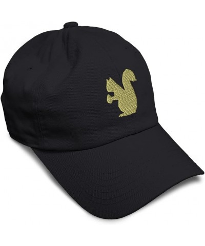 Soft Baseball Cap Squirrel D Embroidery Wild Animals Squirrel Embroidery Cotton Dad Hats for Men & Women Black Design Only $1...