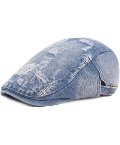 Mens Woman Denim Cotton Newsboy Cap Driving Hunting Cabbie Hats Blue Cotton $10.44 Newsboy Caps