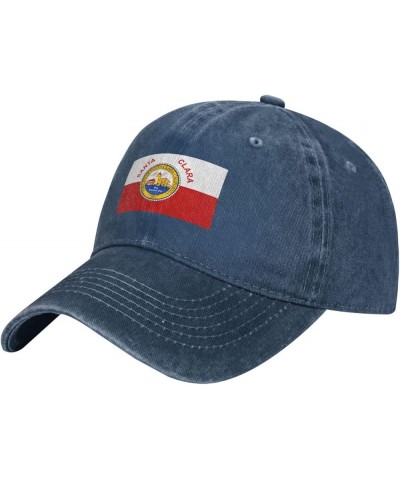 Flag of Santa Clara, California Baseball Cap for Men Women Hats Cotton Trucker Caps Adjustable Dad Hat Navy Blue $11.39 Baseb...