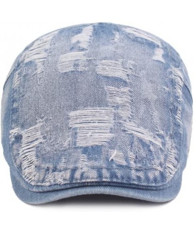 Mens Woman Denim Cotton Newsboy Cap Driving Hunting Cabbie Hats Blue Cotton $10.44 Newsboy Caps