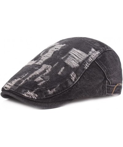 Mens Woman Denim Cotton Newsboy Cap Driving Hunting Cabbie Hats Blue Cotton $10.44 Newsboy Caps