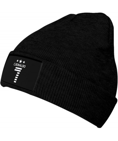 Ronaldo 7 Adult Knit Hats Casual Unisex Beanie Hat Cap,Balaclava,Half Balaclava Black $11.03 Balaclavas