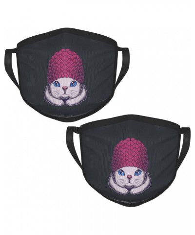 Cats Face Mask 2 Pcs Face Cover Reusable Washable Breathable for Men Women Balaclavas Bandanas Black $8.84 Balaclavas