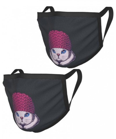 Cats Face Mask 2 Pcs Face Cover Reusable Washable Breathable for Men Women Balaclavas Bandanas Black $8.84 Balaclavas