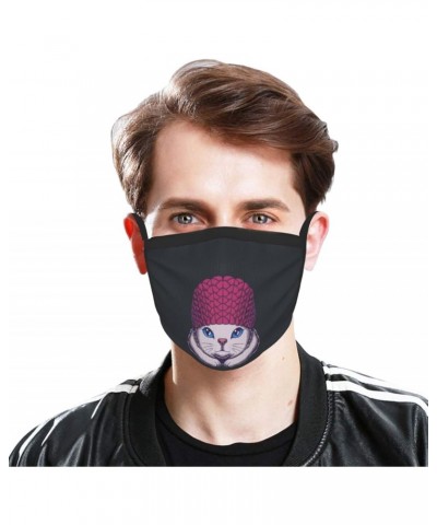 Cats Face Mask 2 Pcs Face Cover Reusable Washable Breathable for Men Women Balaclavas Bandanas Black $8.84 Balaclavas