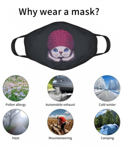 Cats Face Mask 2 Pcs Face Cover Reusable Washable Breathable for Men Women Balaclavas Bandanas Black $8.84 Balaclavas