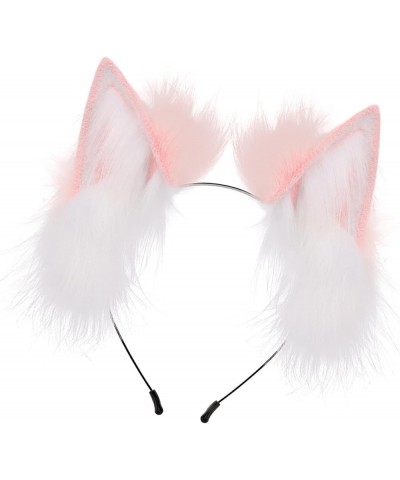 Headband Cosplay Props Plush Wolf Ears Hair Clip for Halloween Party Masquerade Pink $10.55 Headbands