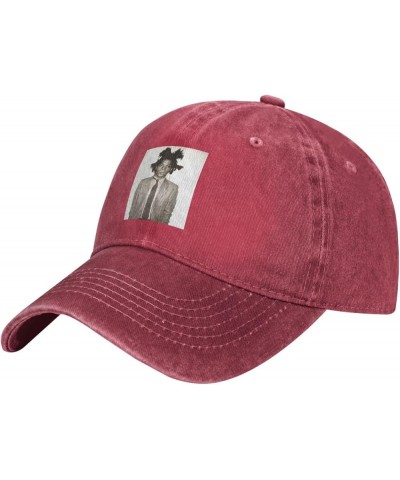 Jean Music Michel and Basquiat Baseball Cap Washed Denim Vintage Unisex Adjustable Classic Soft Cotton Cap Black Red $13.87 B...