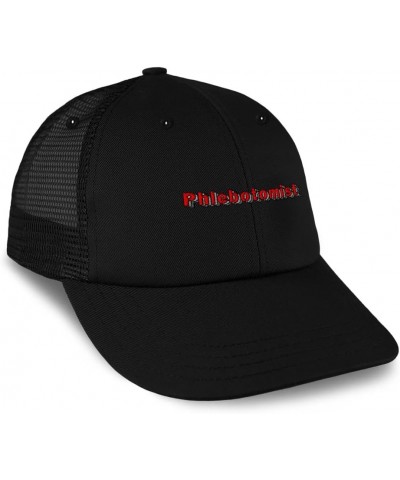 Custom Custom Trucker Hat Baseball Cap Phlebotomist Blood Cotton Medical Dad Hats for Men & Women Black Design Only $14.50 Ba...